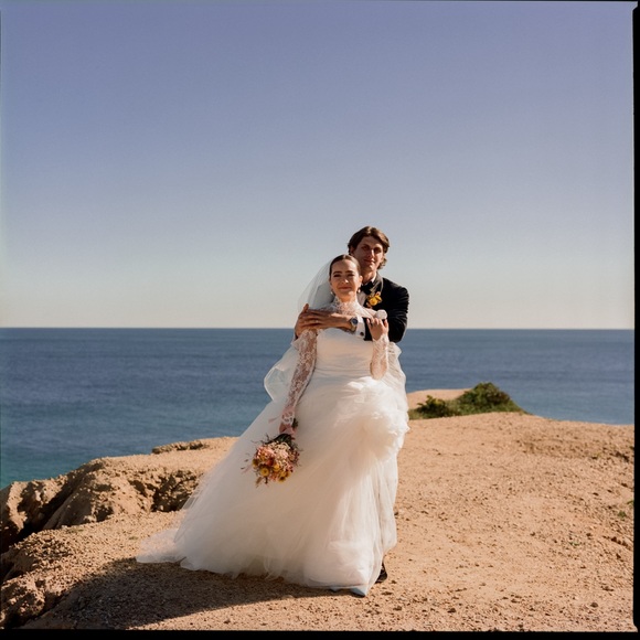 Vera Wang Alizee Ball Gown with Maria Farbinni Lace Jacket - Picture 4 of 9